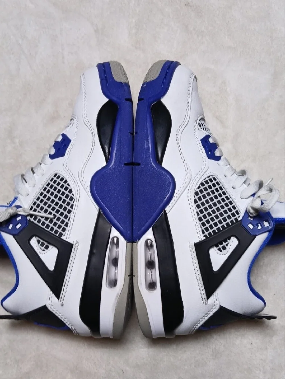 Nike Air Jordan 4 Retro 'Motorsports' White and Blue Women's  Sneakers Size 7
